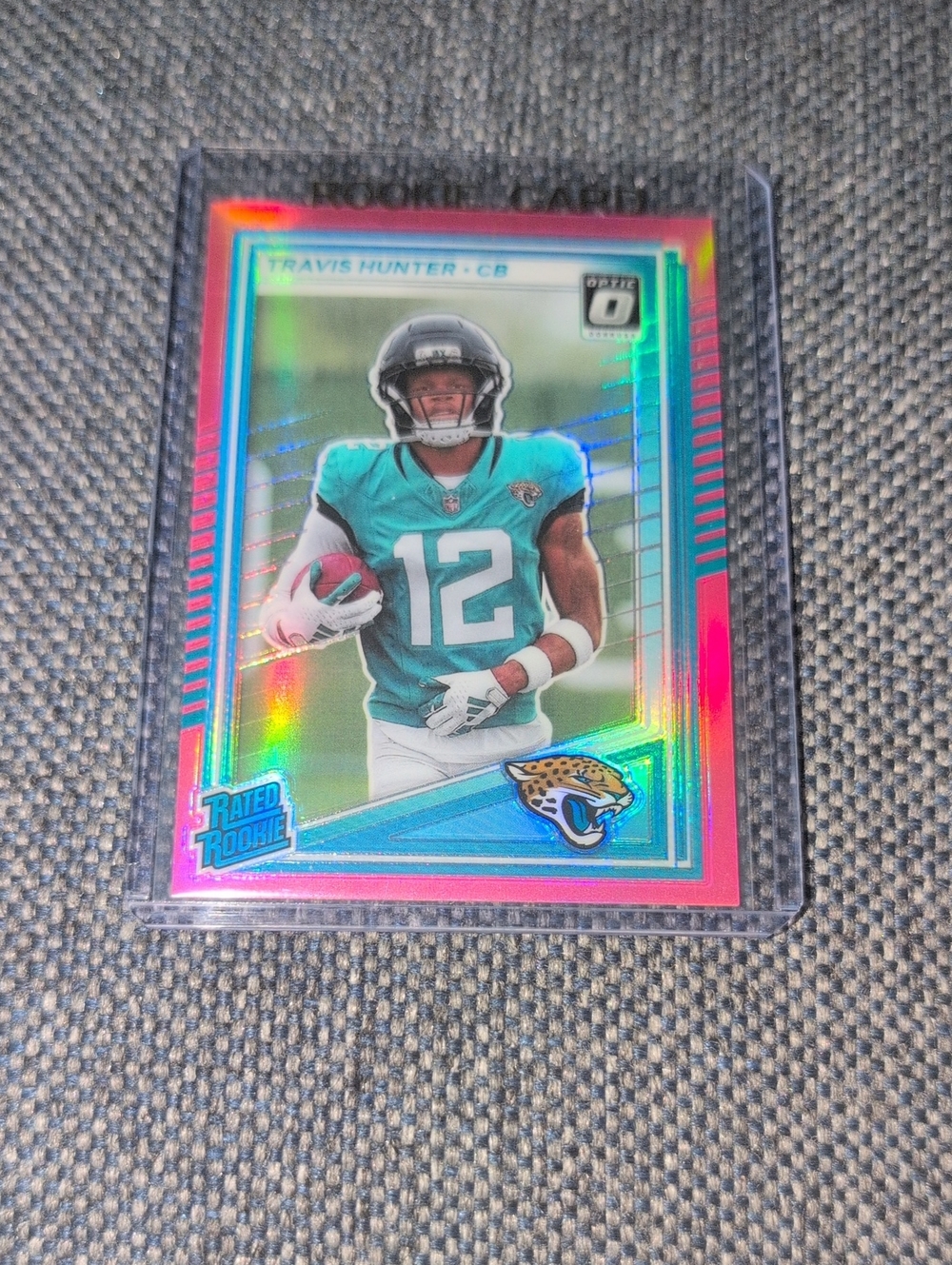 2025 Donruss Optic Travis Hunter Rated Rookie Pink Prizm Rookie Card Jaguars